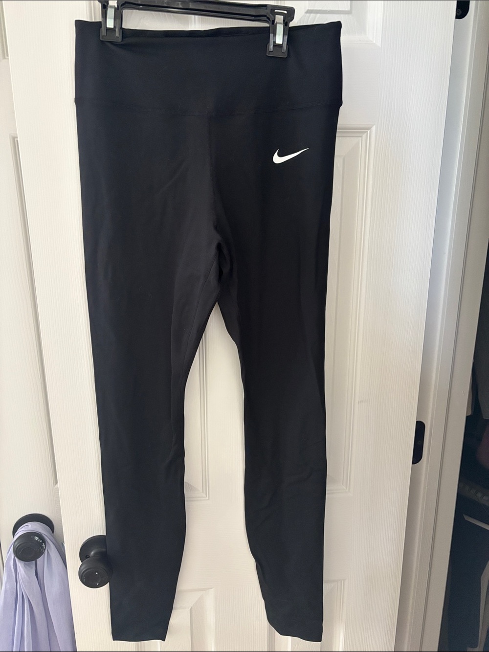 Nike Women’s Black Leggings with White Swoosh